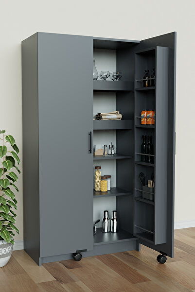 Hediyeler Kapında "Zelvin" 2 Kapaklı Raflı Kiler Dolabı Banyo Mutfak Erzak Do...