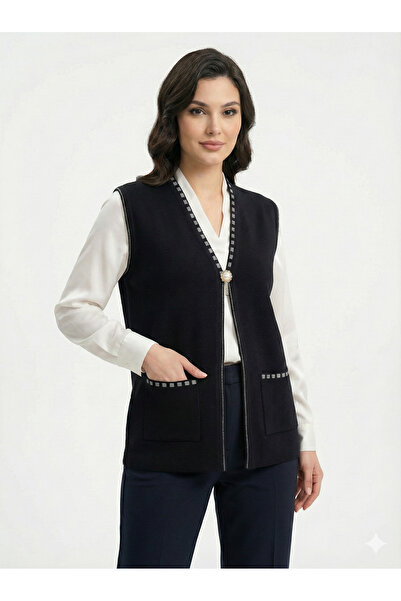 F&D Tekstil Kadın Çelik Örgü Triko Yelek