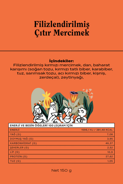 THE GOOD WİLD Filizlendirilmiş Çıtır Mercimek | Glutensiz Vegan Atıştırmalık | Yüksek Lif, Protein | 150 Gr