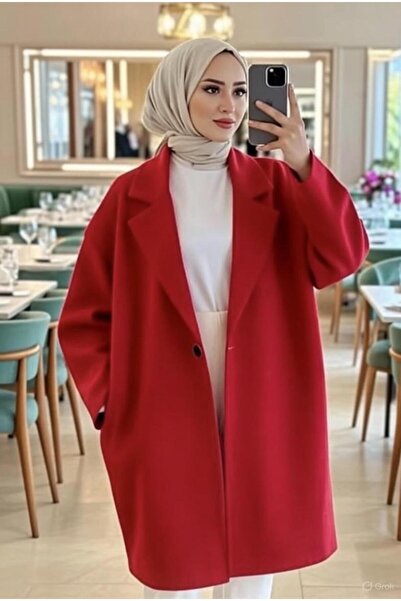 TANISA Arelis Düğme Detay Uzun Blazer Ceket TNS-4296