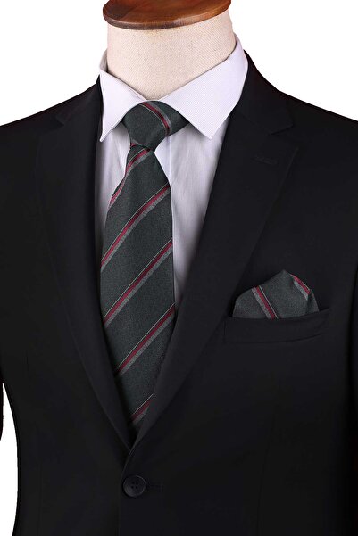 Kravatkolik ربطة عنق كلاسيكية بنمط الخطوط الخضراء KK12916