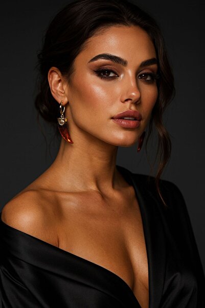 HAZAL KAYA ATELIER Coffee Ivory Women's Earrings