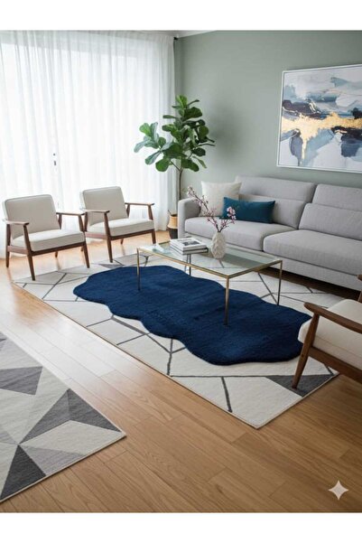 ALTUN CARPET ÇİFT KAFA TAFŞAN KURK YENİ NESİL LACİVER OVAL MODERN POST PELÜŞ KAYMAZ HALI EV TEKSTİL