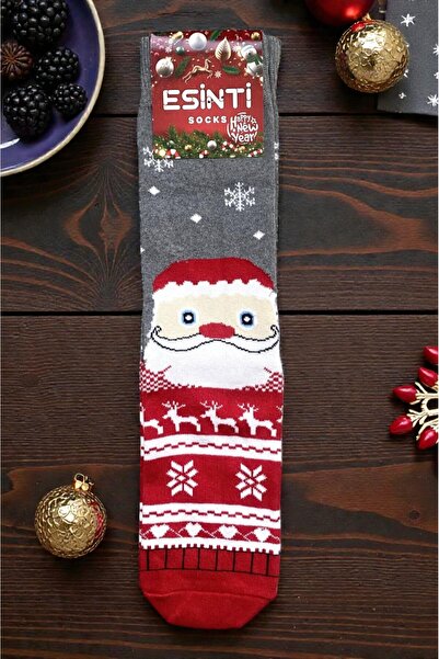 Esinti Unisex Christmas Socks Colorful Patterned Gift New Year Men Women Long Socks Single