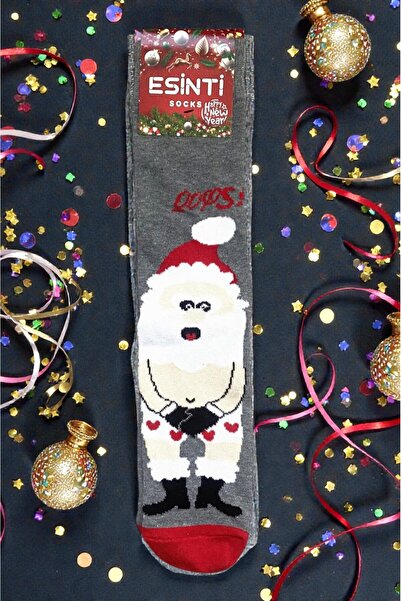 Esinti Unisex Christmas Socks Colorful Patterned Gift New Year Men Women Long Socks Single