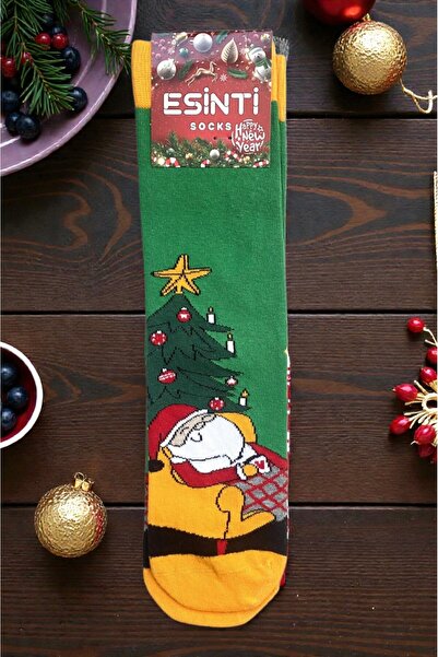 Esinti Unisex Christmas Socks Colorful Patterned Gift New Year Men Women Long Socks Single