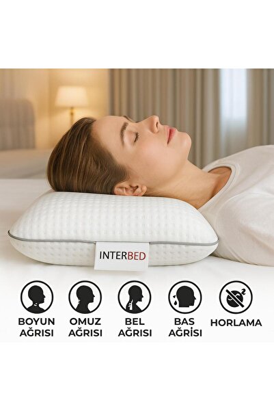 interbed Ortopedik Visco Jel Yastık Viskon Kılıflı 60x40x15cm