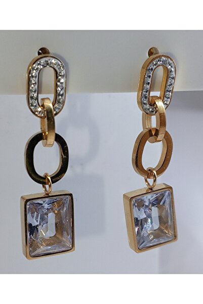 Alsade أقراط متدلية من الأحجار الكريمة ذات اللون الذهبي من زيرافيتين