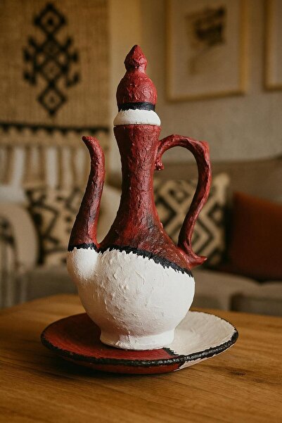 Atiz Çömlek evi El yapımı dokulu ibrik