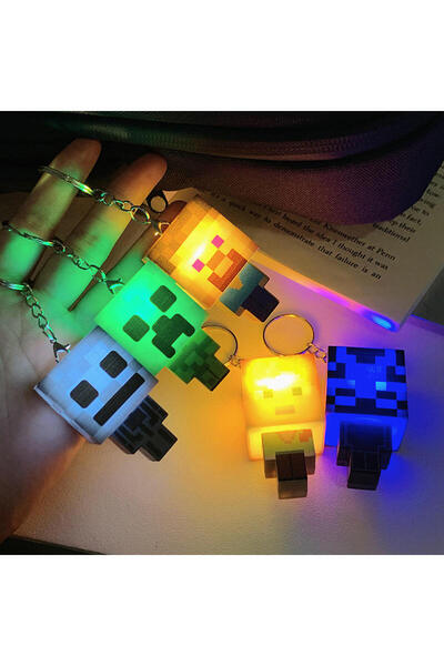 nilss 2021 Minecraft Işıklı Figür Anahtarlık Çanta Süsü