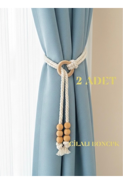 MACROMEKİDS 2 Adet Bohem Tarz Perde Bağı – Fon Perde Uyumlu El Yapımı Cilalı ...