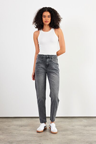 VENA Pantaloni Kyla Vintage Black Mom Jean pentru femei - Vintage Black