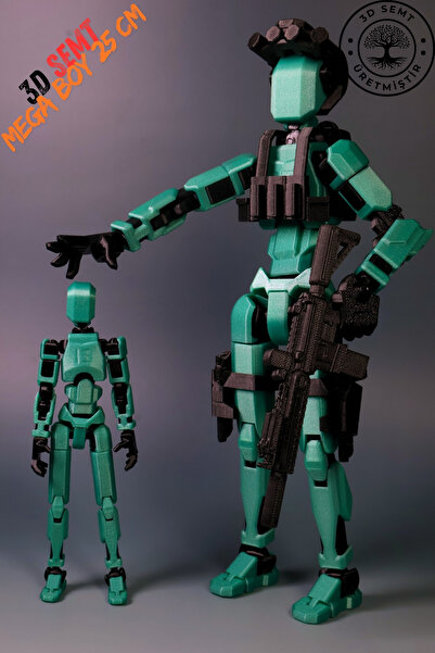 3DSEMT 3d Dummy Figür | Hareketli, Pozlanabilir Koleksiyon Modeli | Yeşil Ren...
