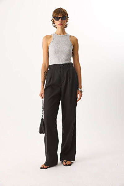 VENA Παντελόνι Chloe Wide Leg Palazzo 100% Lyocell - ΜΑΥΡΟ