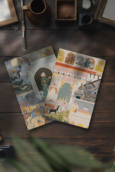 Bazen Defter Atlı Minyatür İkili Defter Seti