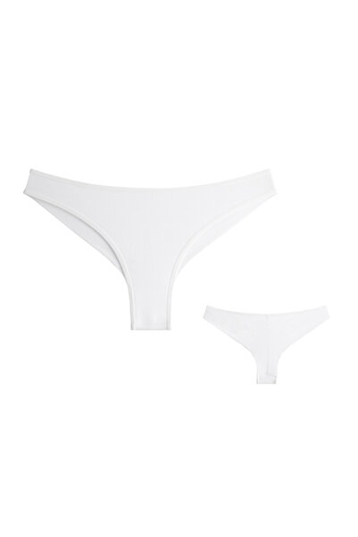 Donella Women's Brazilian Panties, 4071, Cotton, Donella-White-XL INTL