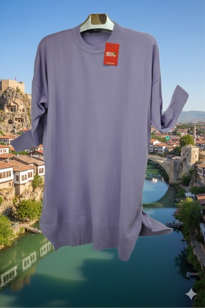 elma abone تونيك تريكو فضفاض بفتحة جانبية من سوبر باتال