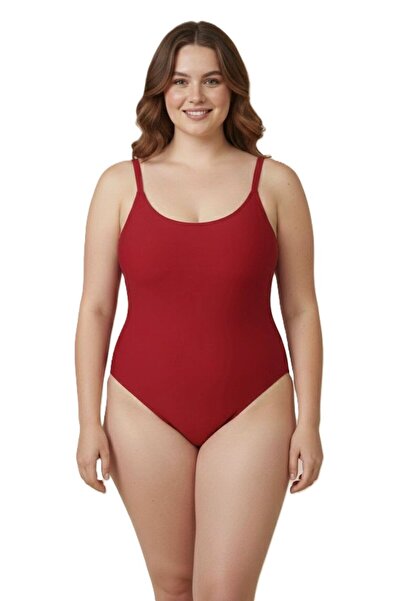 Donnita Büyük Beden Toparlayıcı Yüksek Bel Tek Parça Hızlı Kuruyan Mayo 44-46-48-50-52-54-56-58-60 Beden