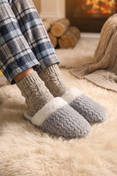 GEZER شبشب نسائي شتوي من القطيفة للحديقة المنزلية