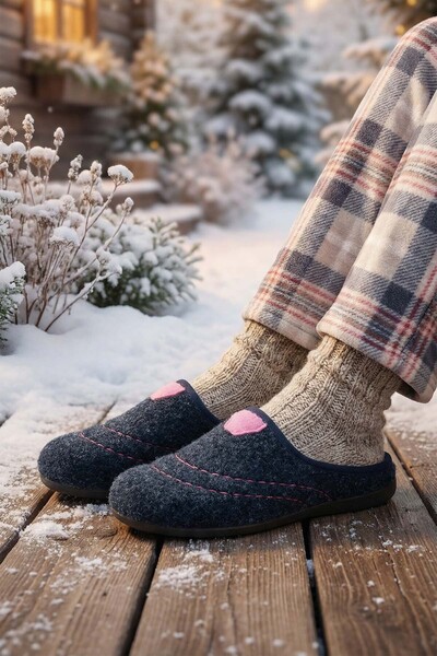 GEZER Kadın Kışlık Ev Bahçe Çıkarılabilir iç Taban Terlik