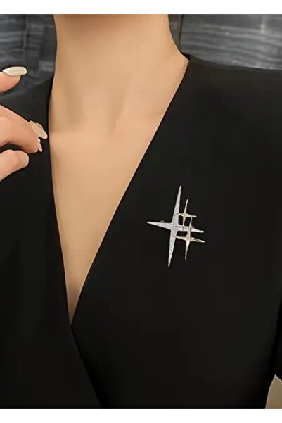 MODAMİRA AKSESUAR Kutup Yıldızı Broş | Gümüş Rengi