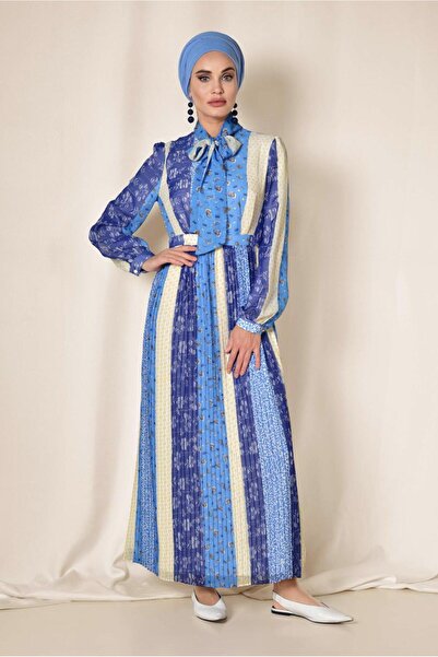 Alvina فستان منقوش بطيات - 4969