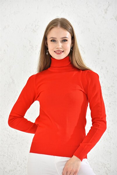 trender Full Fisherman Women's Sweater 504 Red