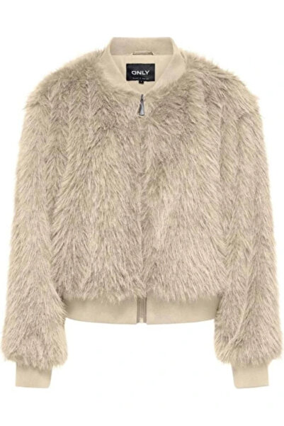 ONLY Palton pentru femei Onlmanny Faux Fur Bomber bej 15322405