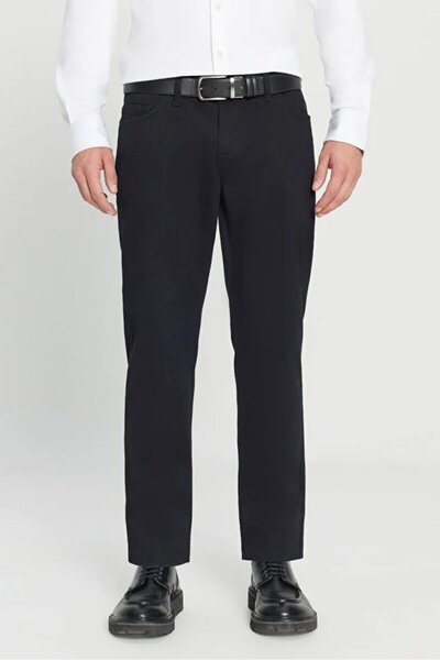 SÜVARİ Slim 5 Pocket Black Men's Trousers Pn2020500730