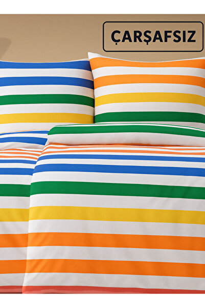 NazeninHome Set cuvertură de iarnă din flanel, 100% bumbac, Rainbow Shine, dublu