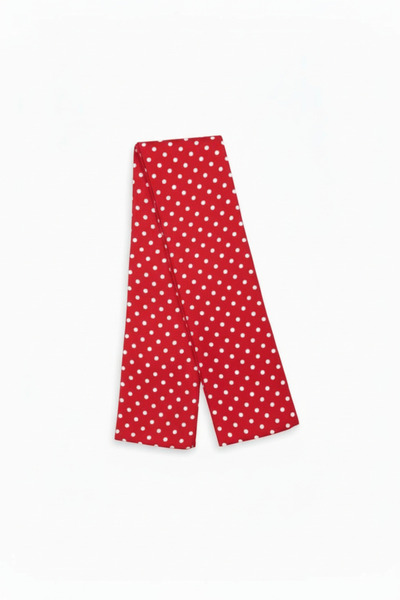 maia Kırmızı Beyaz Puantiye Desenli Viskon Fular – 100×7 cm – Enerjik Modern ...