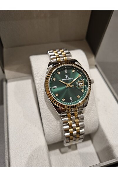 Daniel Klein Dk gold/metalik Yeşil Kadran Çelik Bilezik Takvimli Kadın Kol Saati