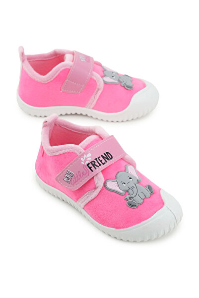 GEZER Girl's Winter Single Velcro Adjustable Comfortable Sole Home, Garden, School, Nursery Slippers Shoes