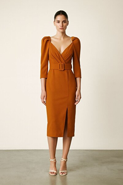 AYHAN 61724 Сукня середньої довжини з товстим поясом