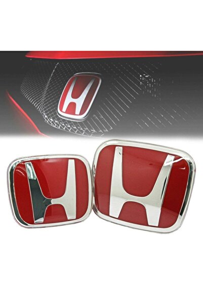 Universal Honda Civic Fb7 Panjur ve Bagaj Logosu Arması Kırmızı Takım 2li 2012-2015