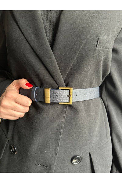 LİA KEMER Knot Classic Square Patterned Women's Antique Vintage Buckle Belt Coat Belt Dress Belt Trouser Belt