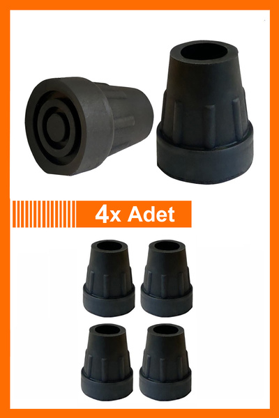 Bundeba Kaymayan 1.Sınıf 1.Kalite Baston Kanedyen Asa Koltuk Değneği Lastiği Kalın Taban Lastik 4x