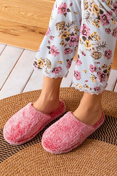 Golder Kadın Ev Terliği Kırmızı Kışlık Ev Ayakkabısı Efektli Yumuşak Sessiz T...