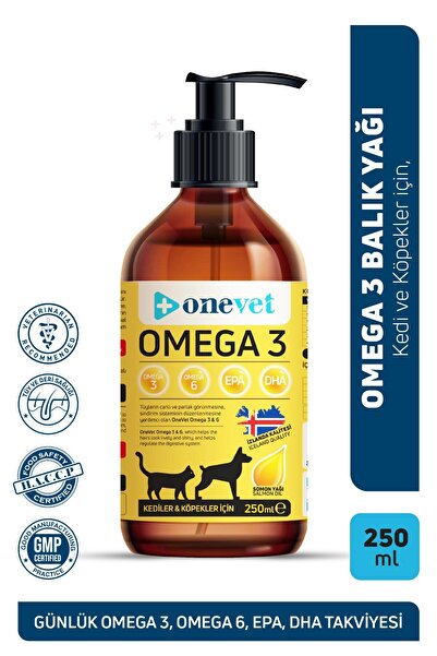 OneVet Omega 3 Kedi ve Köpekler İçin Deri ve Tüy Sağlığı Destekleyici Balık Y...