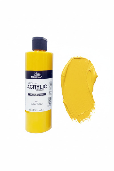 Phoenix ألوان أكريليك من سلسلة Value Series 217، لون أصفر هندي، 250 مل