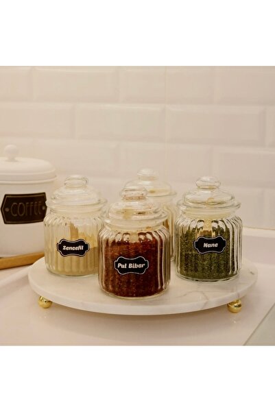 Gemboss Mermer Baharat Altlığı Mermer Sunumluk Stant Yuvarlak 28 Cm