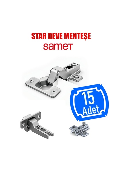 SAMET Star Yarım Deveboynu Dolap Kapak Tas Menteşe 15 Adet