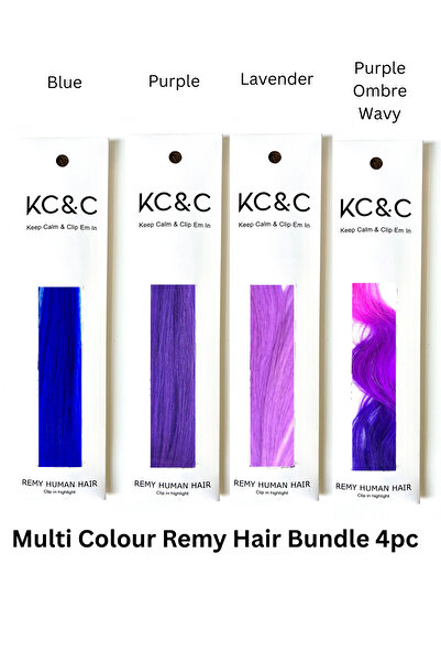 keep calm & Clip Em In - Rainbow Hair Highlights Luxury Remy Clip-in Extensio...