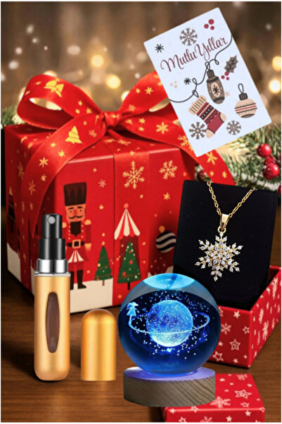 Öykü Konsept Yılbaşı Hediye Kutusu Çelik Kar Tanesi Kolye Renk Değiştiren Kız...