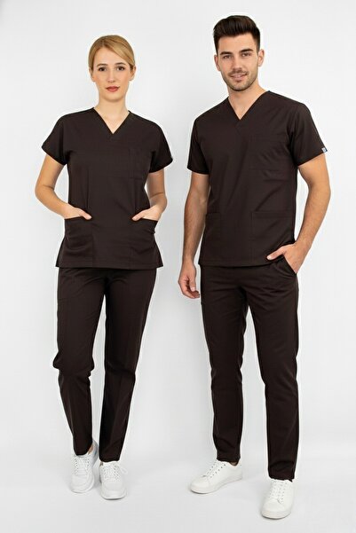 Nur Medikal Giyim Costum unisex maro închis Lycra Doctor Asistentă chirurgică Scrubs Shift Uniform