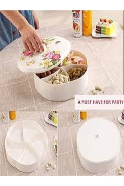 Generic 2قطعة اوعية تقديم المكسرات، صينية وجبات خفيفة مقسمة من ليزي سوزان، وعاء