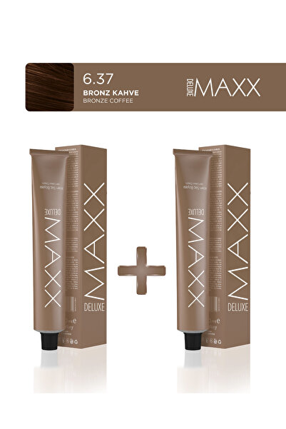 MAXX DELUXE 2'li Tüp Saç Boyası 100 ml 6.37 Bronz Kahve
