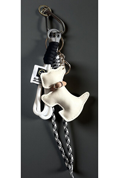 Xui Tasmalı Köpek Gold Detaylı Deri Köpekli Çanta Charm& Agatha Anahtarlık