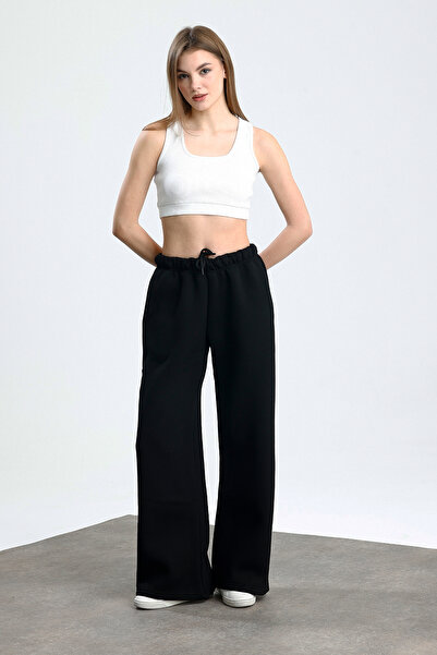 aziso Γυναικείο παντελόνι με 3 κλωστές, φαρδύ κοψίματος