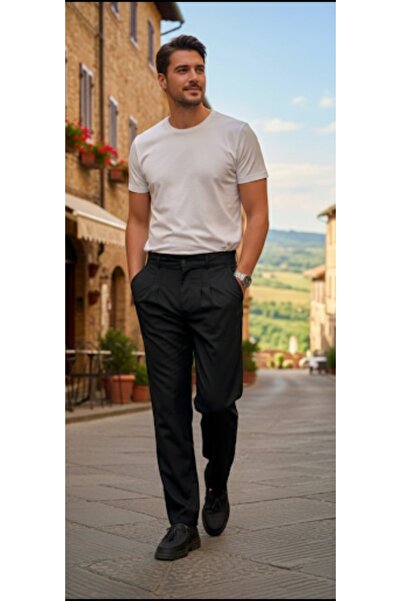 RUSHKA Dökümlü Pileli Erkek Pantolon